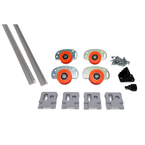 KIT D 52 - Corredizo al piso - Para 2 puertas - Riel x 3 mts.