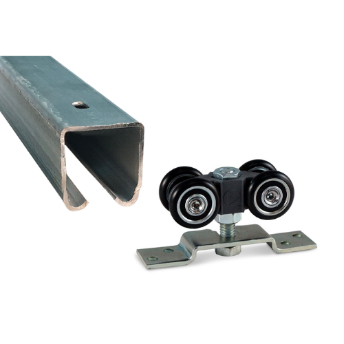 KIT DN 80 SR - Corredizo para 1 puerta Colgante - Riel x 2 mts.